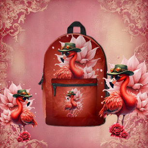 Mochila Impresa Flamingo Steampunk - Arte digital fantástico