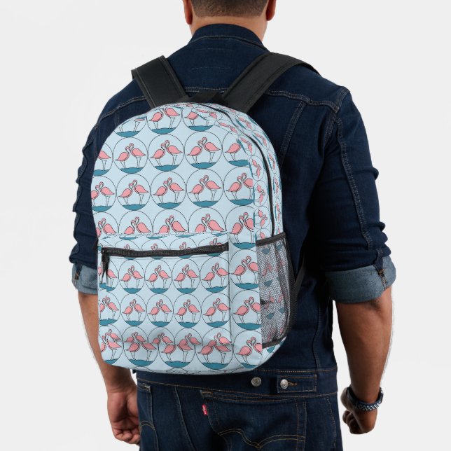 Mochila Impresa Flamingo Your Business Logo Pattern Office School (Insitu (Modelo))