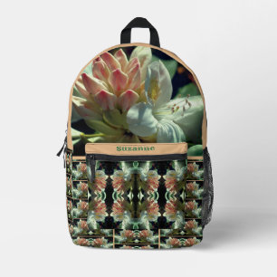 Mochila Impresa Flor Azalea Blanca Y Bud Personalizados