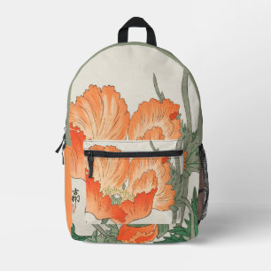 Mochila Impresa Flor de amapola de Naranja japonés, Ohara Koson