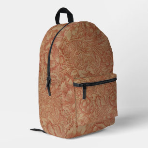 Mochila Impresa Flor de amapola rosa William Morris