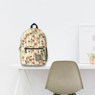 Mochila Impresa Flor de caída de Cottagecore en tiras nombre perso