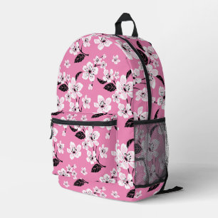 MOCHILA IMPRESA FLOR DE CEREZO - PATRÓN SAKURA EN ROSA CLARO