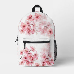 Mochila Impresa Flor de cerezo rosa blanco