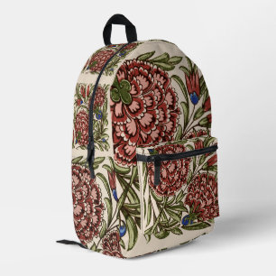 Mochila Impresa Flor de clavel Tile Antiguo Arte Rústico
