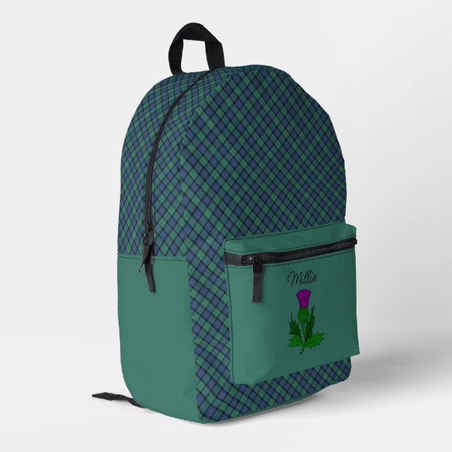 Mochila Impresa Flor de Escocia Clan Tartán (Esquina izquierda trasera)