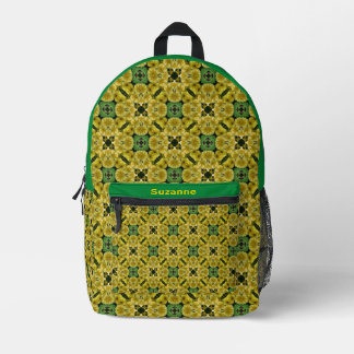 Mochila Impresa Flor de rosa amarilla resumen arte personalizado