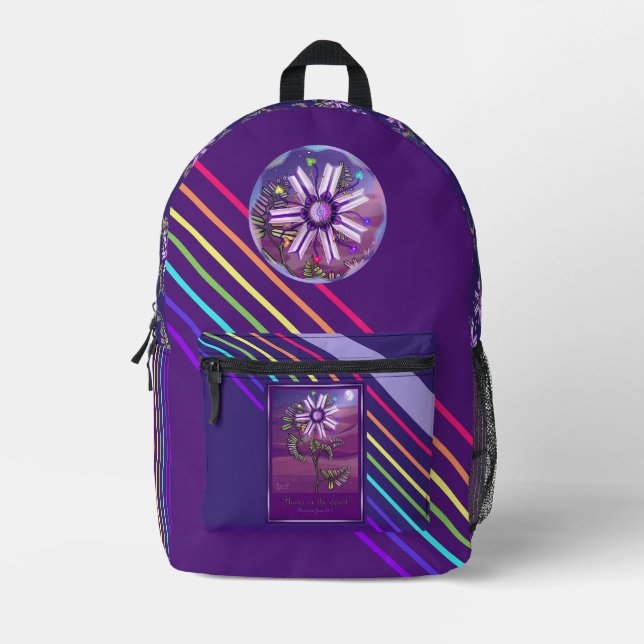 Mochila Impresa Flor en el desierto (Anverso)