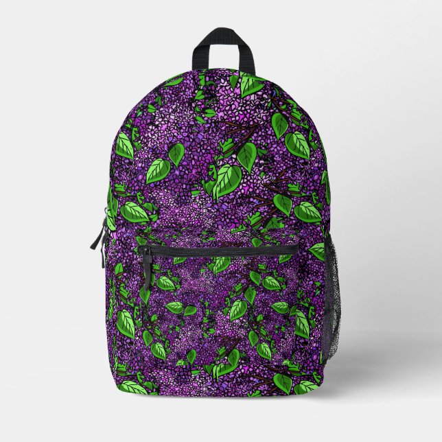 Mochila Impresa Flor Estatal Purple Lilac New Hampshire (Anverso)