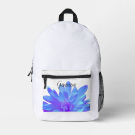 Mochila Impresa Flor floral azul violeta elegante