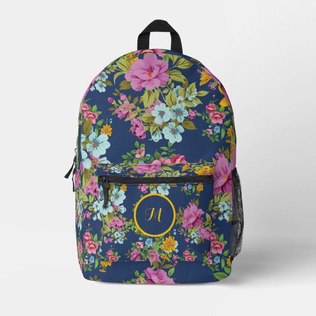 Mochila Impresa Flor silvestre elegante de Boho floral personaliza (Anverso)