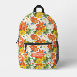 Mochila Impresa Floral Acuarela Personalizada
