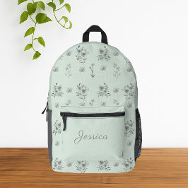 Mochila Impresa Floral acuática elegante bonito