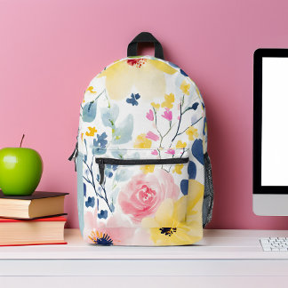 Mochila Impresa Floral acuática moderna monogramada