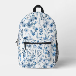 Mochila Impresa Floral azul francés