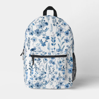Mochila Impresa Floral azul francés
