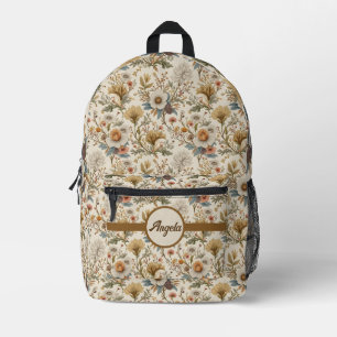 Mochila Impresa Floral boho en Beige