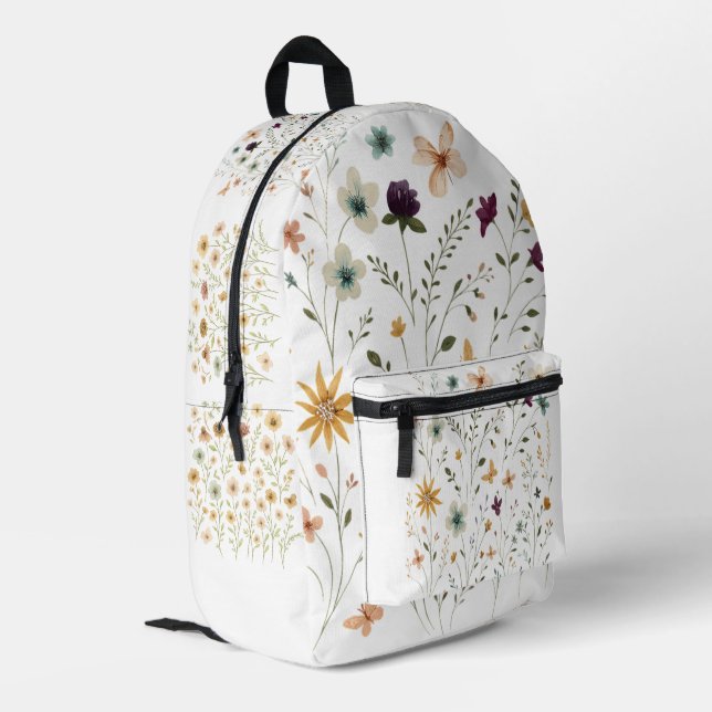 Mochila Impresa Floral & Butterfly,  Whimsical Garden-Inspired  (Esquina izquierda trasera)