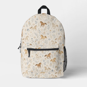 Mochila Impresa Floral de Caballos