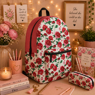 Mochila Impresa floral de peonía Blush Vintage