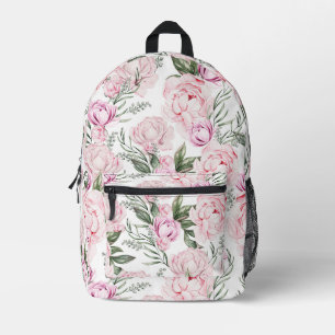 Mochila Impresa Floral de peonía de Rubor vintage