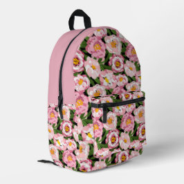 Mochila Impresa Floral de peonía de Rubor vintage