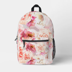 Mochila Impresa Floral de peonía de Rubor vintage