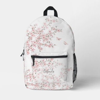 Mochila Impresa Floral Flor de Cerezo Rosa Rubor
