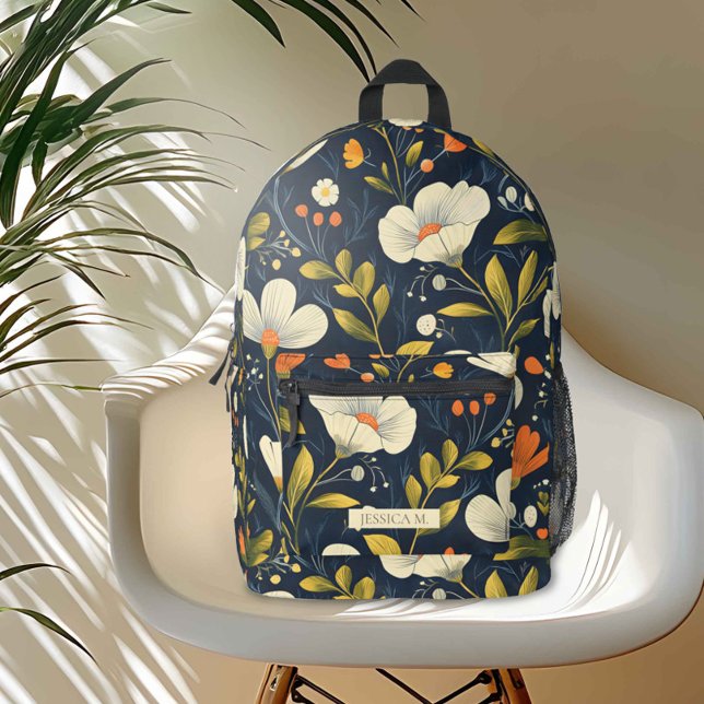 Mochila Impresa Floral Minimalista oscura (Subido por el creador)