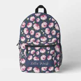 Mochila Impresa Floral vintage lindo peony