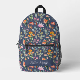 Mochila Impresa Floral vintage lindo peony