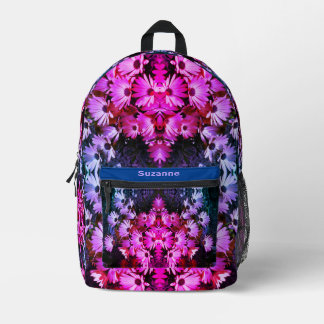 Mochila Impresa Flores africanas de margarita abstractas teñidas p
