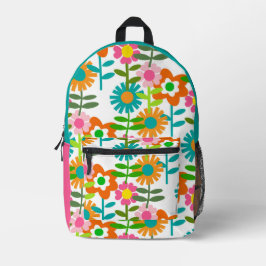 Mochila Impresa Flores al Estilo de los 60