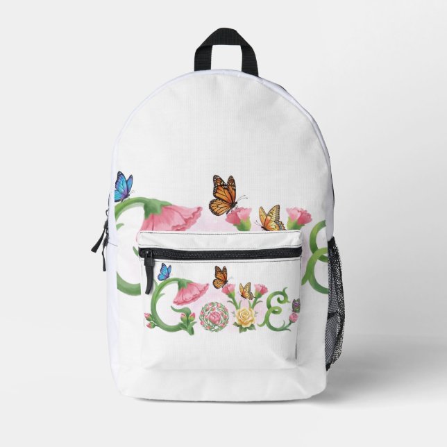 Mochila Impresa Flores Aman  (Anverso)