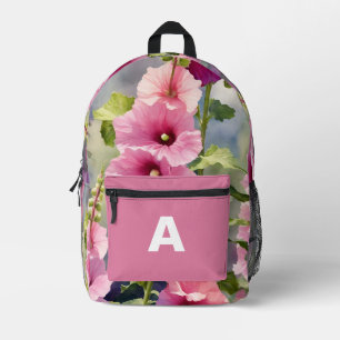 Mochila Impresa Flores de agua inicial personalizadas Hollyhock