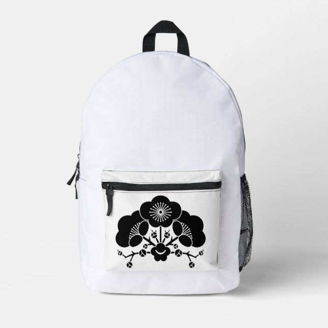 Mochila Impresa Flores de ciruela variadas (Anverso)