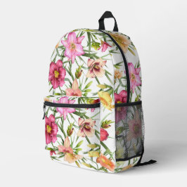 Mochila Impresa Flores de color rosa diurno