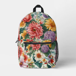 Mochila Impresa Flores de colores en el jardín de verano asombroso