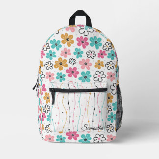 Mochila Impresa Flores de Doodle Cute