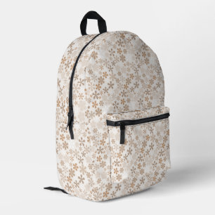 Mochila Impresa Flores de margarita beige estética floral Ditsy br