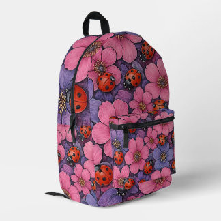 Mochila Impresa Flores de Mariquita