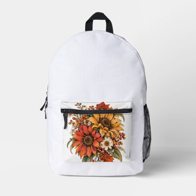 Mochila Impresa flores de otoño (Anverso)
