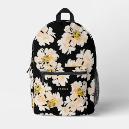 Mochila Impresa Flores de peonía acuarela sobre el patrón floral n