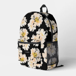 Mochila Impresa Flores de peonía acuarela sobre el patrón floral n