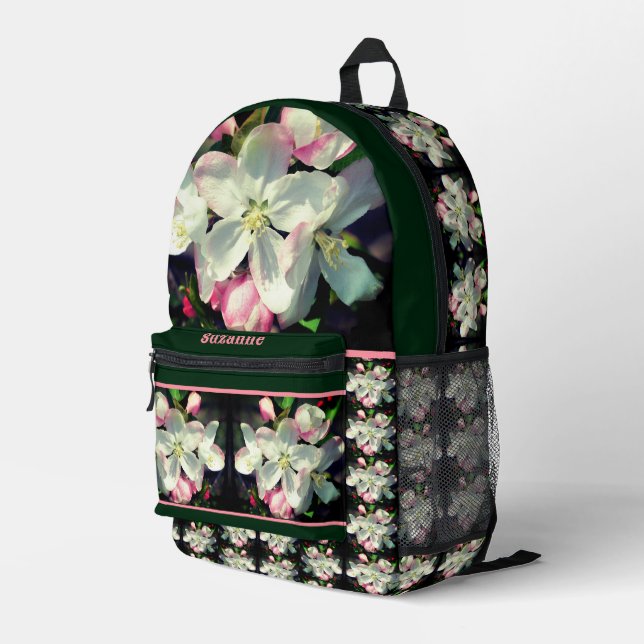 Mochila Impresa Flores de primavera de Apple personalizadas en bon (Esquina derecha trasera )