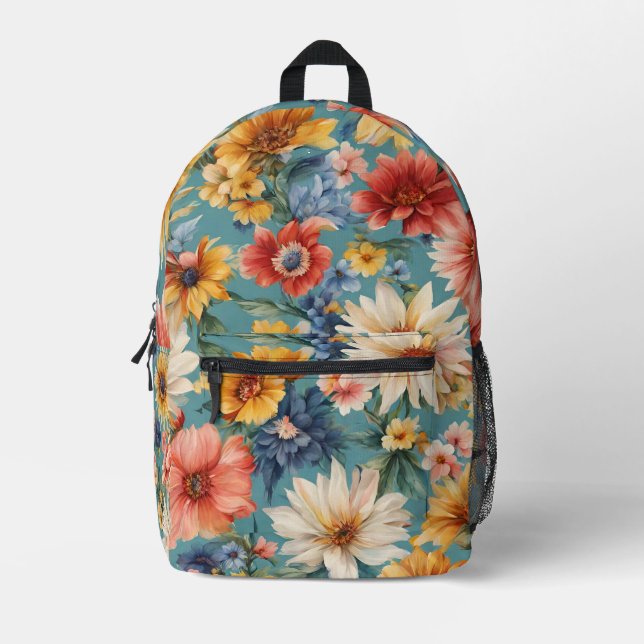 Mochila Impresa Flores de verano elegantes y sorprendentes (Anverso)