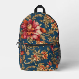 Mochila Impresa Flores de Vintage Grande italianas exquisitas
