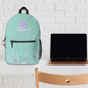 Mochila Impresa Flores dulces monogramadas