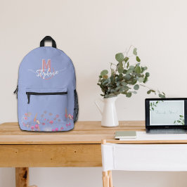 Mochila Impresa Flores dulces monogramadas