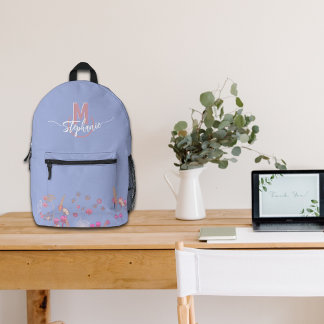 Mochila Impresa Flores dulces monogramadas